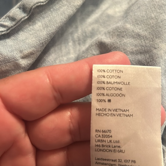 FREE PEOPLE  Short Sleeve Button-Up One Piece Denim Romper, Women’s Size XS - Picture 11 of 15